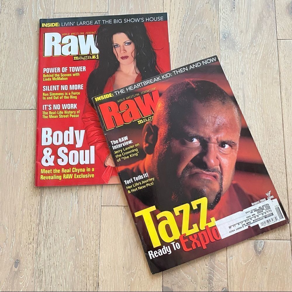 WWF WWE RAW Magazine AUGUST 2000 TAZZ March 2000 Body & Soul + Diva Posters